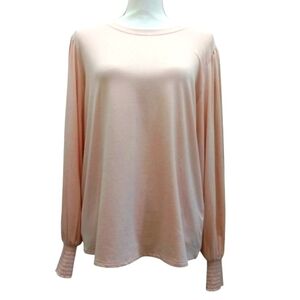 Lauren Conrad light pink cotton Women's Long Sleeve Top Size Large